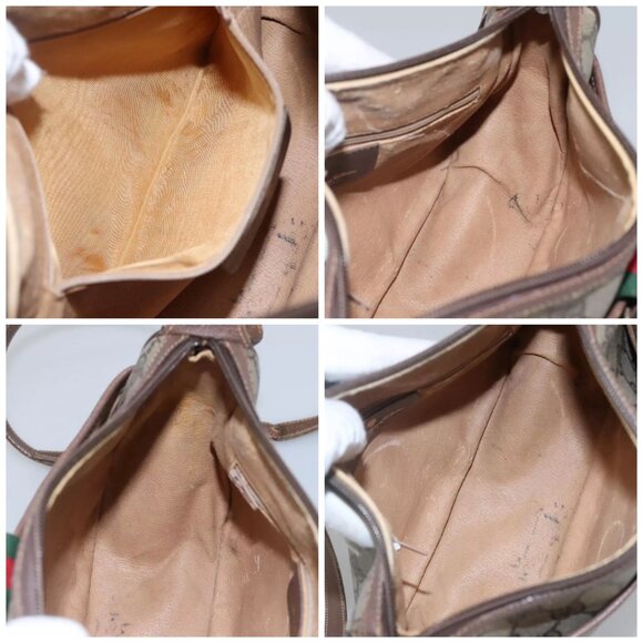 GUCCI GG Supreme Web Sherry Line Shoulder Bag PVC Beige Red 89 02 032 Auth BA465 - Picture 16 of 16